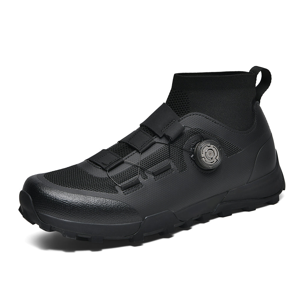 Compatible with Both SPD and Flat Pedals,Mountain Bike Shoes with Single Knob Fastening,for Indoor Outdoor Biking,with SPD Cleats