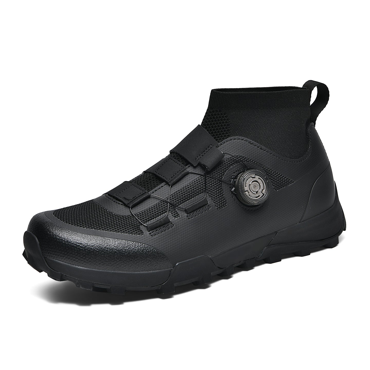 Compatible with Both SPD and Flat Pedals,Mountain Bike Shoes with Single Knob Fastening,for Indoor Outdoor Biking,with SPD Cleats