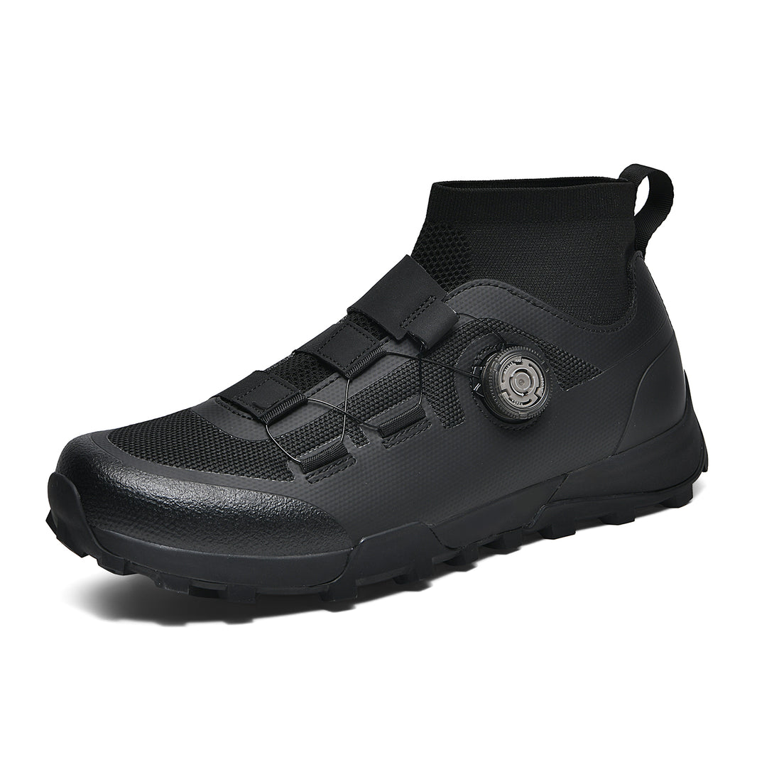 Compatible with Both SPD and Flat Pedals,Mountain Bike Shoes with Single Knob Fastening,for Indoor Outdoor Biking,with SPD Cleats